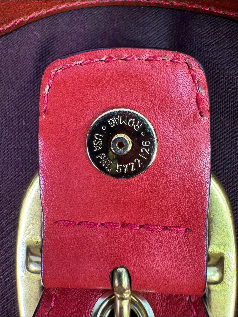 Coach Bleecker Red /Tan Leather Canvas Legacy Flap Soho Handbag #11441 EUC - Picture 10 of 10